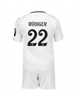 Real Madrid Antonio Rudiger #22 Hjemmedraktsett Barn 2024-25 Korte ermer (+ bukser)